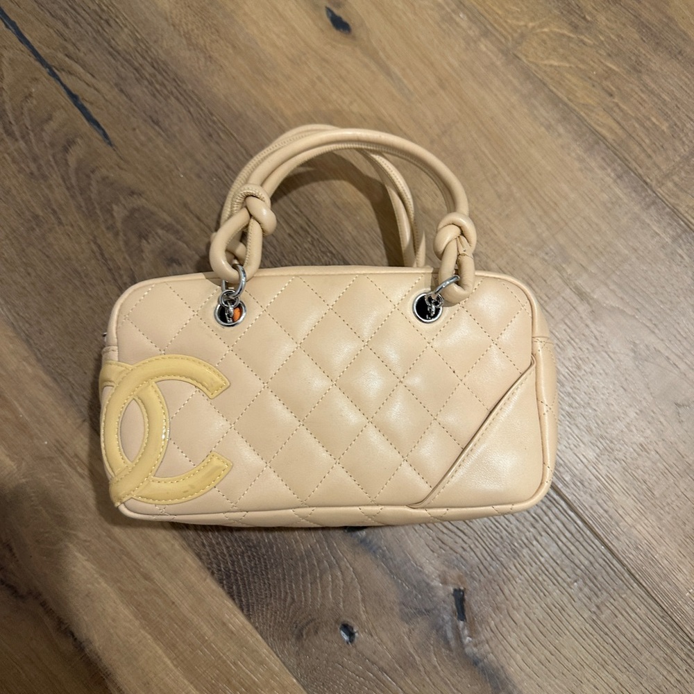 Chanel Cruise Collection Beige Quilted Lambskin Mini Handbag